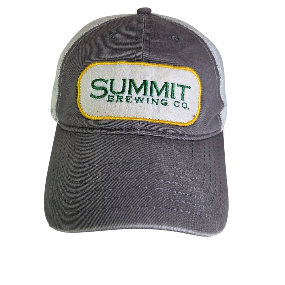 Summit Brewing Co. Trucker Hat Gray White Mesh Snapback Brewery Branding Co.